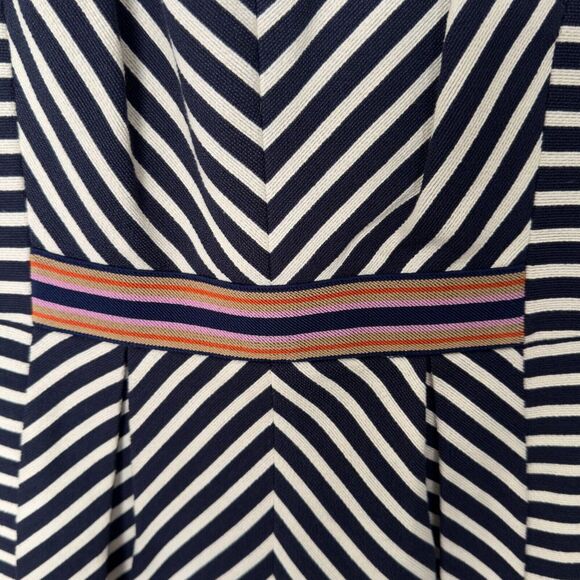 Maeve Anthropologie Chevron Mitered Stripe Knee Length Dress Size 10 - Picture 3 of 10